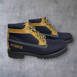 Vintage Avirex Lace Up Chukka Boots Mens 8 Y2K Grunge Hip Hop Leather Canvas
